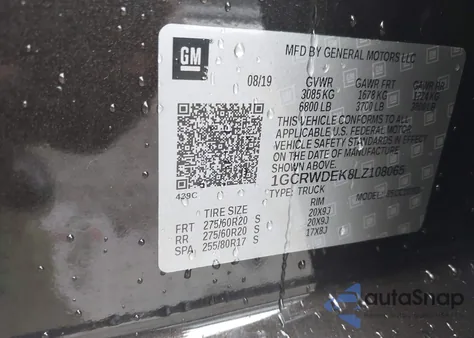 2020 Chevrolet Silverado 1500 2Wd Double Cab Standard Bed Rst from USA, damaged, VIN 1GCRWDEK8LZ108065